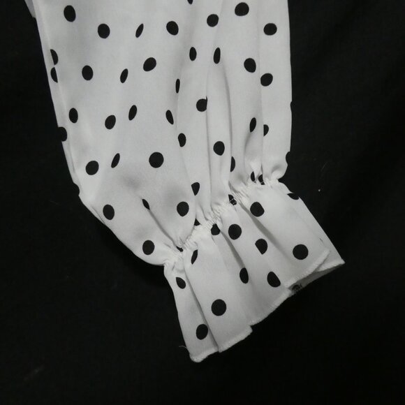 BOOHOO | size 16 | Black and White PolkaDot Romper | Tie Front - Picture 7 of 16
